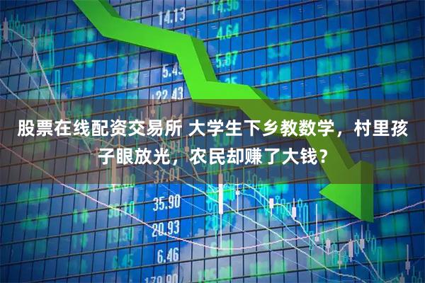 股票在线配资交易所 大学生下乡教数学，村里孩子眼放光，农民却赚了大钱？